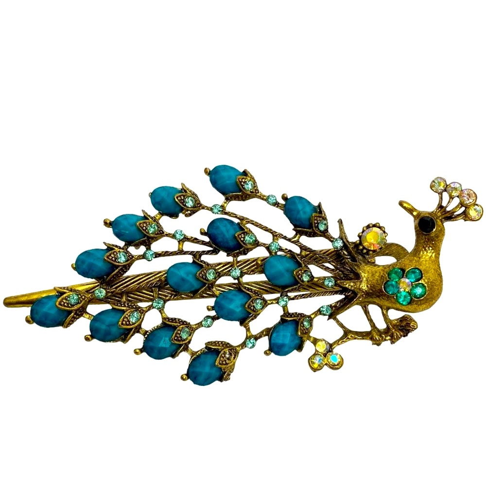 Peacock Barrette 4" Luxury Hair Accessory